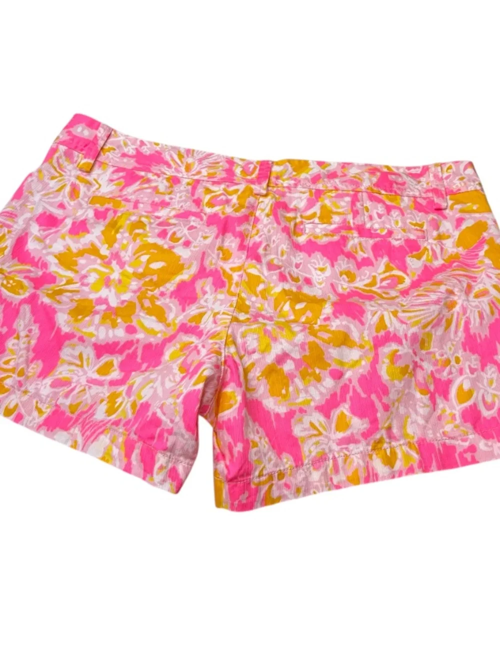 Lilly Pulitzer The Callahan Bright Pink & Yellow Floral Shorts Sz 14